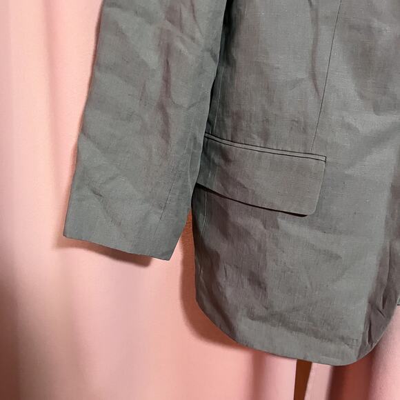 Theory Galena Oversized Linen Blazer - Leaf - Sz M/L - Picture 10 of 10